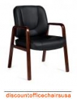 Luxhide Guest Chair w Wood Frame